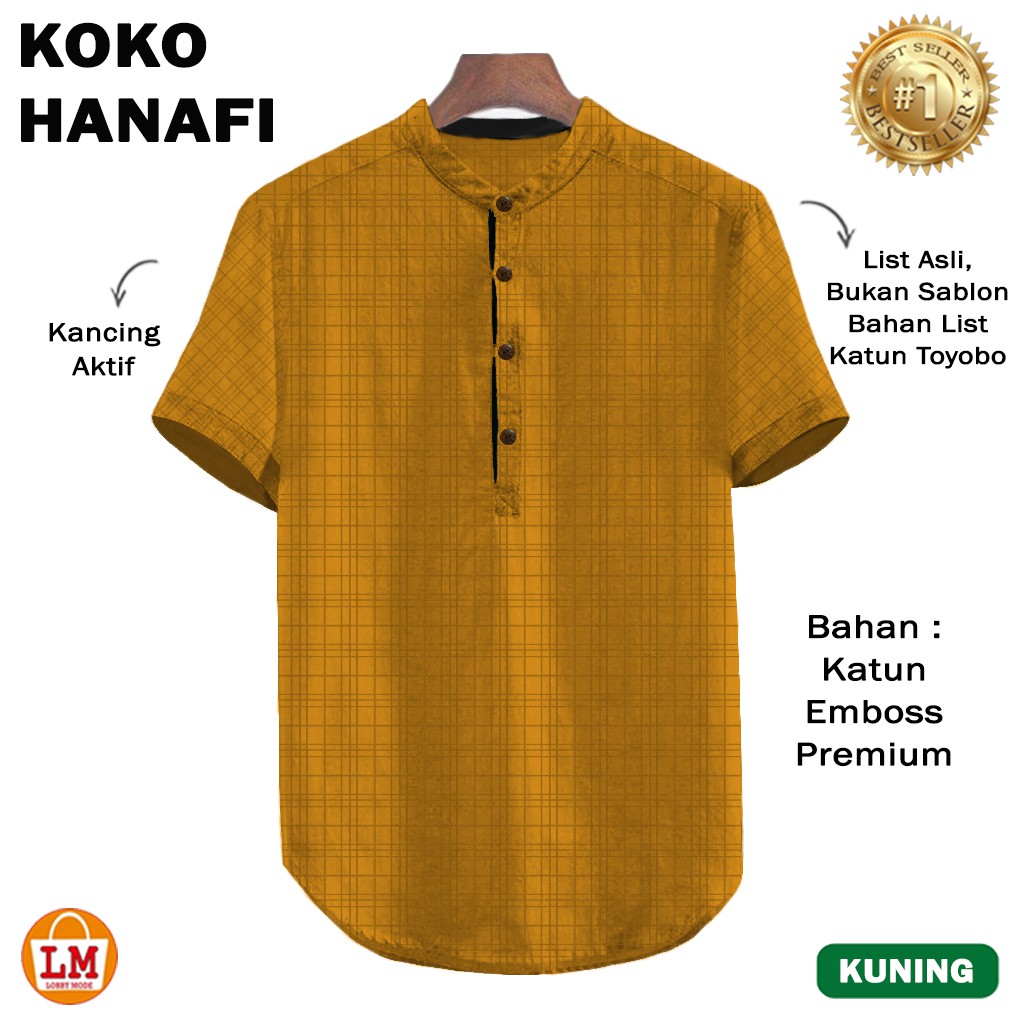 TERMURAH TERLARIS KOKO KURTA HANAFI LENGAN PENDEK Ukuran M L XL XXL TERBARU LMS 26432 26434