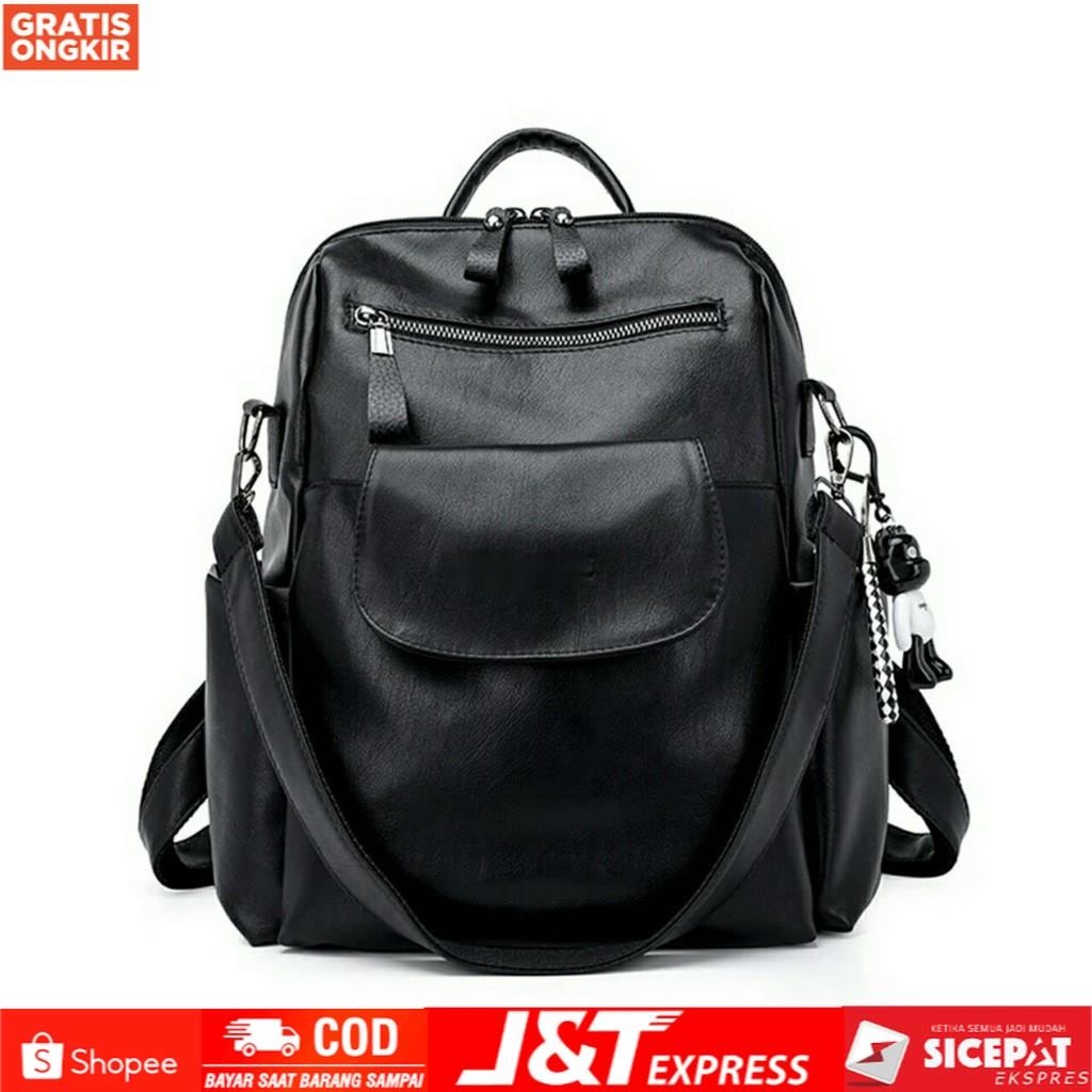 TAS RANSEL WANITA STYLISH BACKPACK SOPHIE MARTIN BACKPACK HITAM BUFF ANT FASHION KOREA TAS MURAH -ZE