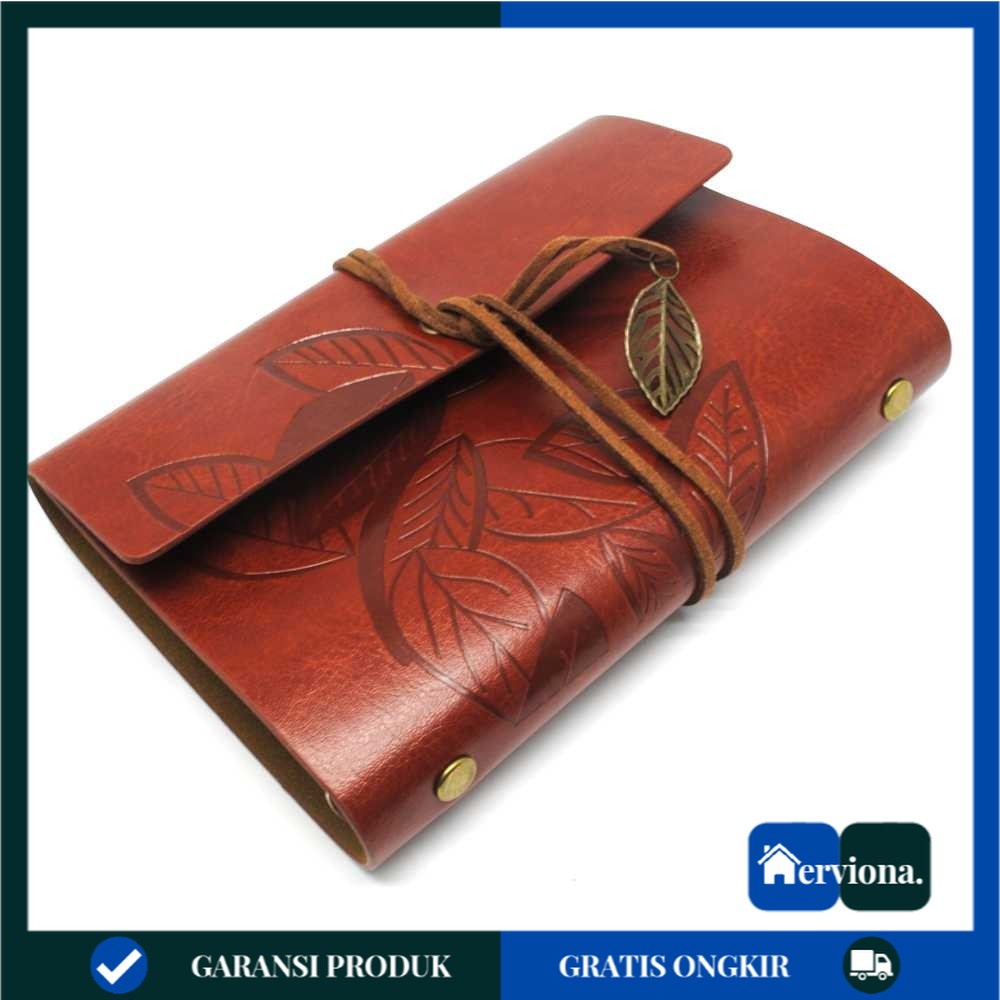 

Buku Catatan Binder Kulit Retro Leaf Kertas A6 Buku Tulis Notes Kantor Kuliah