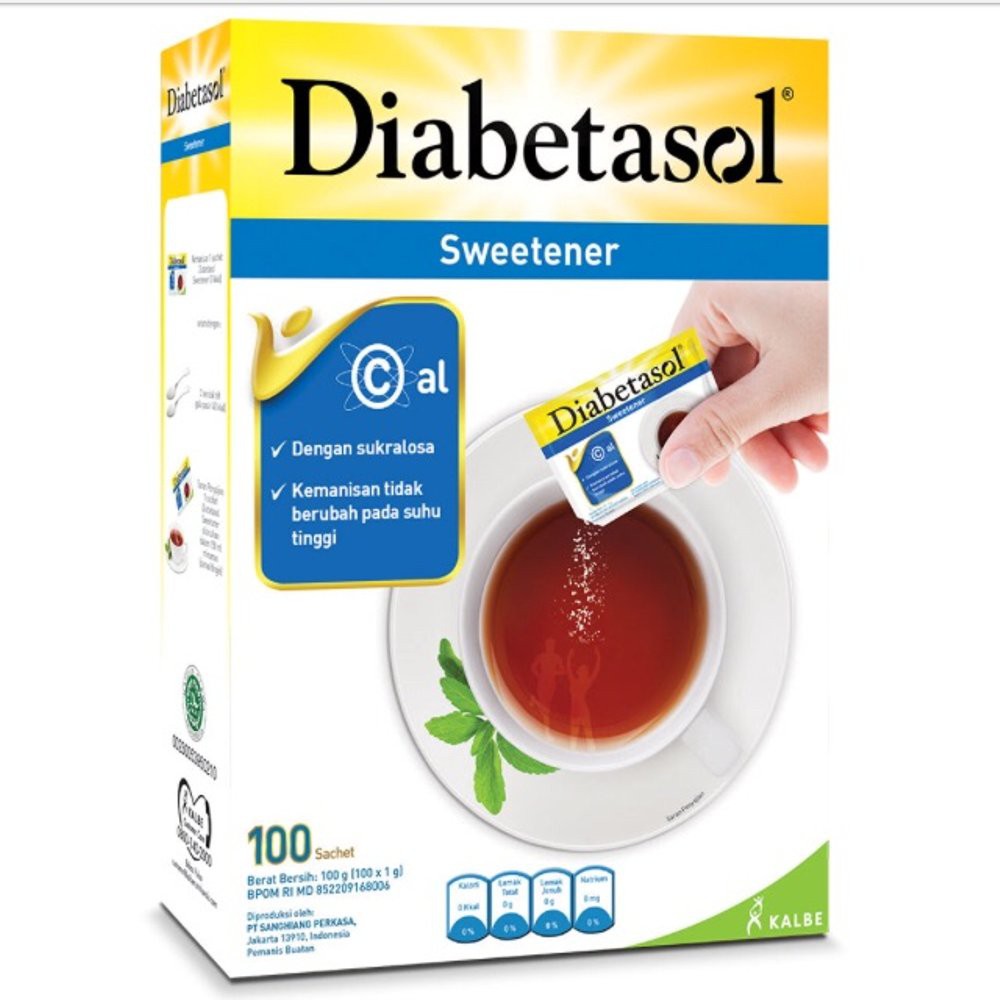 

DIABETASOL SWEETENER PENGGANTI GULA ISI 25 / 50 / 100 SACHET