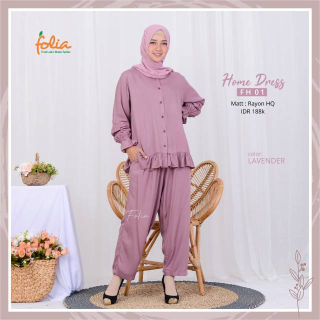 Home dress muslimah folia FH -01