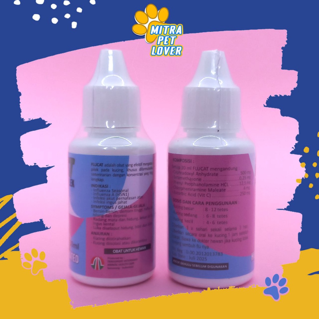 OBAT FLU KUCING - FLU CAT DROP 30 ML ORIGINAL - CEGAH PILEK INGUS RADANG HIDUNG MATA PADA KUCING KITTEN PUSSY FLUCAT AMAN SEHAT PET ANIMAL HEALTHCARE AND VETERINARY TAMASINDO OBAT KESEHATAN DAN VITAMIN TERNAK HEWAN BINATANG PELIHARAAN MITRAPETLOVER