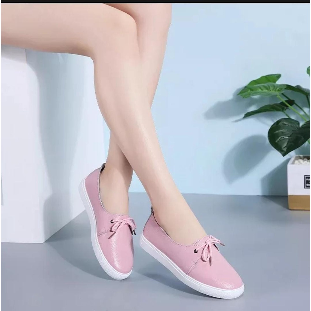 Arumy-Sepatu Wanita Slip On Loafer Casual Slavina Trendy model 2021/sepatu kuliah/sepatu sekolah/sepatu santai ukuran 37-40/sepatu trendy model 2022 COD/DINDA Sepatu Wanita Slip On Loafer Casual Slavina Trendy model 2021