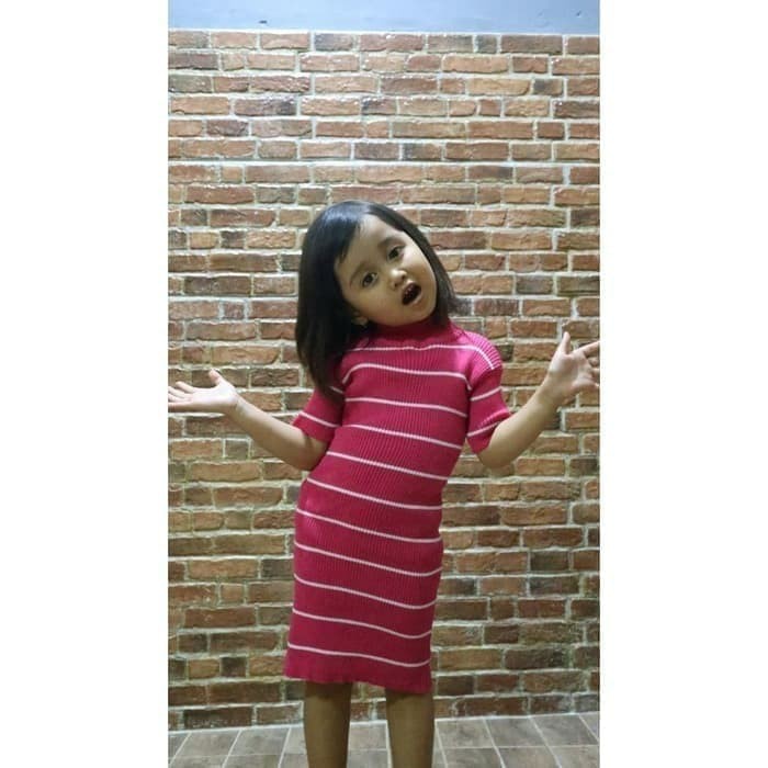 ZAHRA Dress Rajut Baju Anak Perempuan KALILA STRIP KIDS