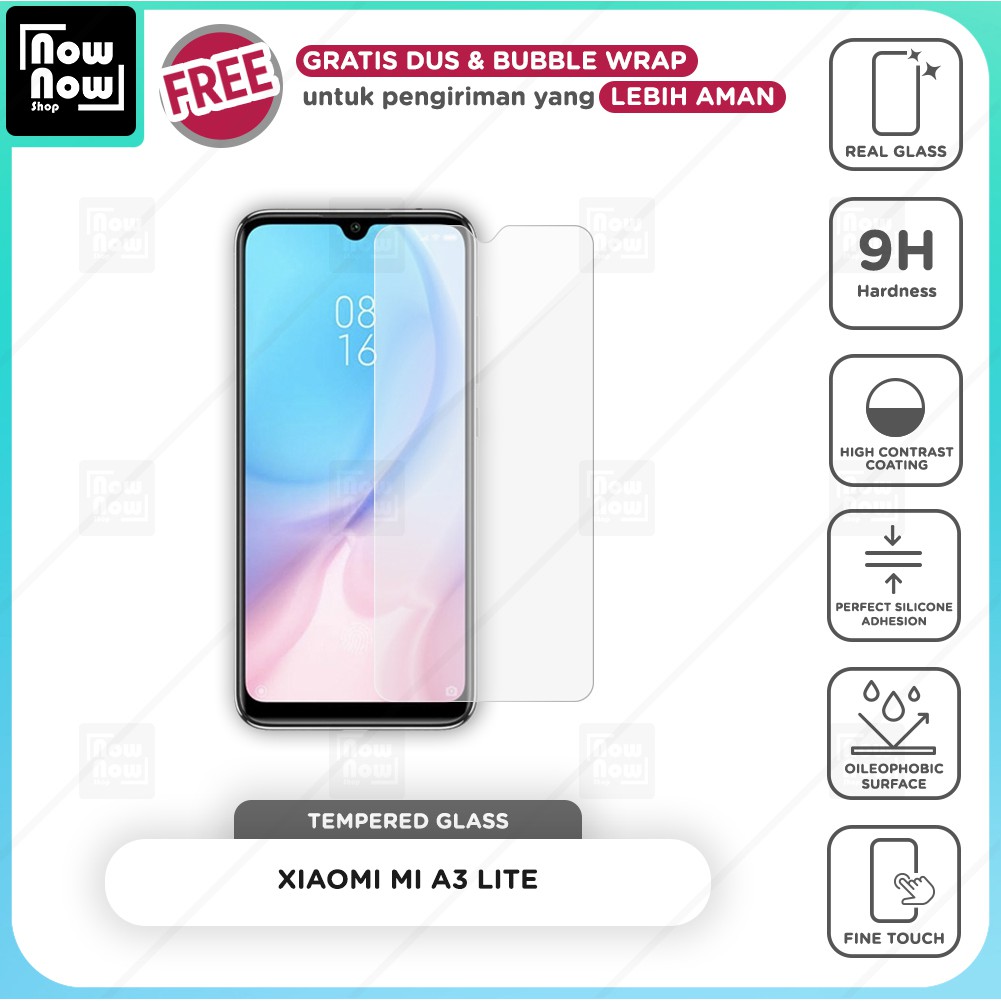 Tempered Glass Anti Gores Xiaomi Mi A3 Lite Screen Guard Protector 9H Kaca Temperglass MiA3