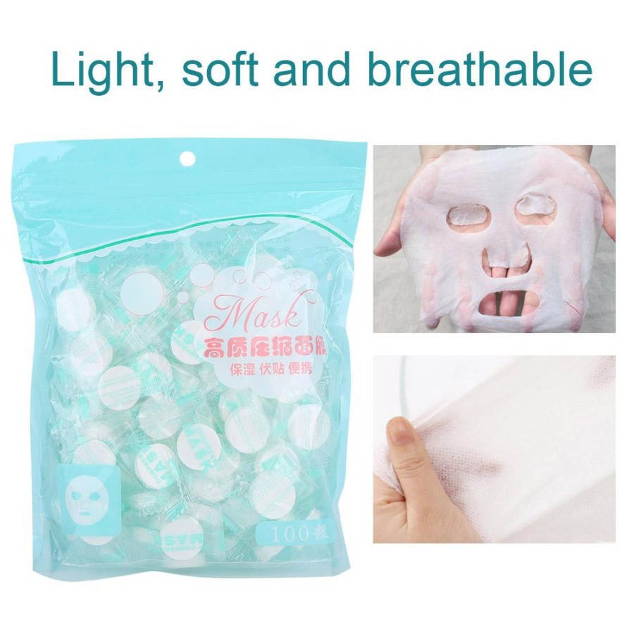 COMPRESSED FACIAL PAPER SHEET MASK TABLET MASKER KERTAS POLOS DIY Natural Non Woven Cotton