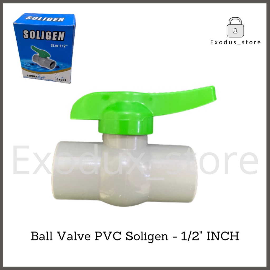 Stop kran 1/2 | 3/4 inch Soligen / ball valve PVC plastik / stop keran air