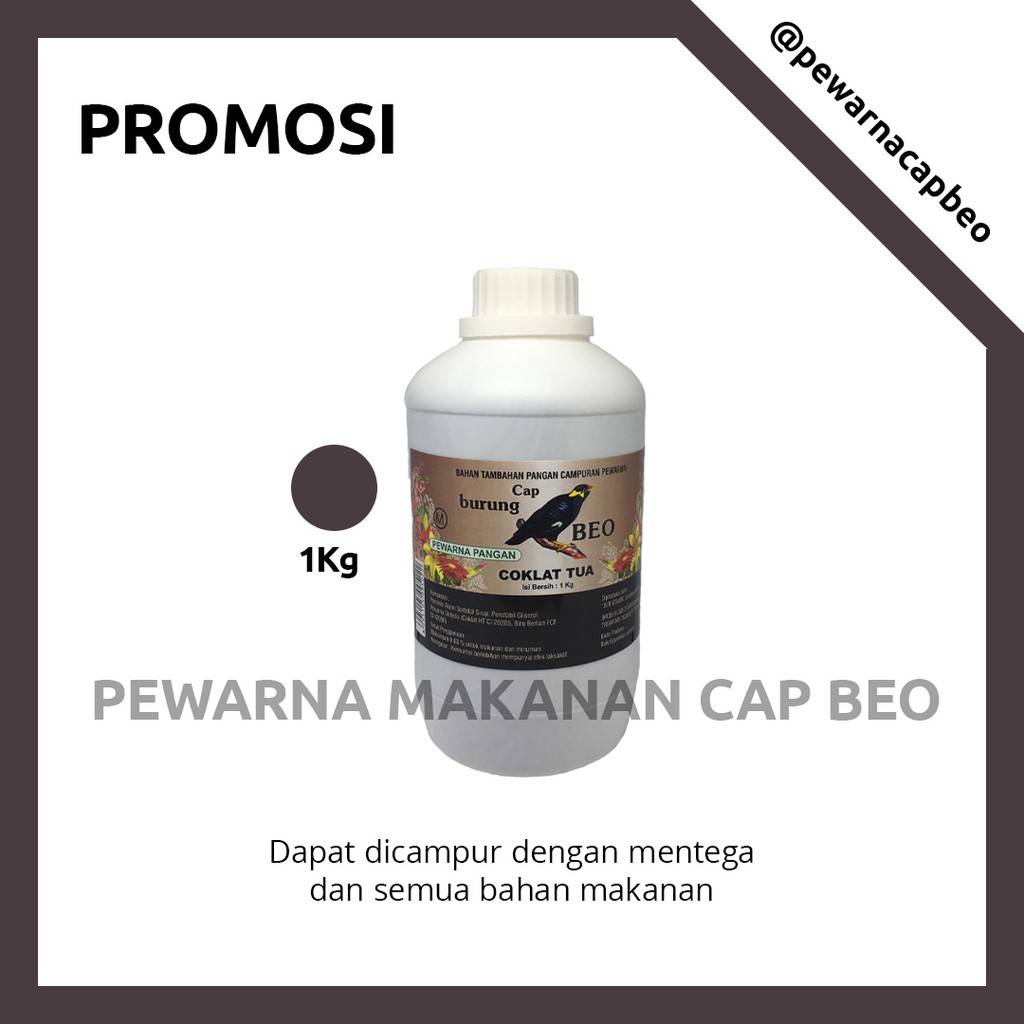 

PEWARNA MAKANAN MURAH Warna Coklat Tua 1kg Cap Beo