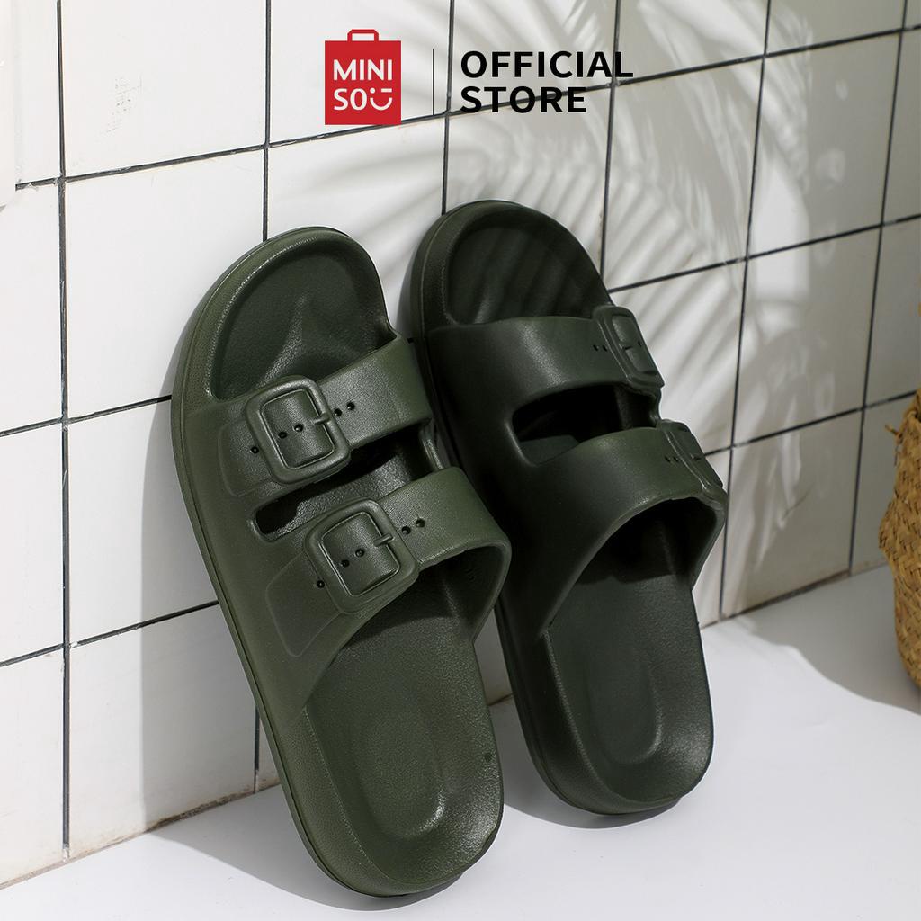 MINISO Slippers Sandal Wanita dan Pria Flip-Flops Sendal Wanita Kekinian Unisex Dua Band Fashion San