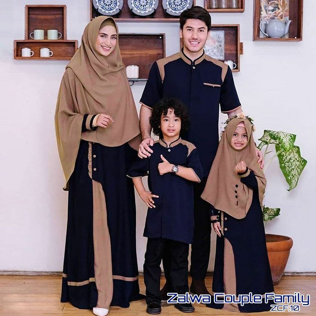 Couple Family Zalwa Setelan Seragam Keluarga Mama Papa Anak Baju Ramadhan Lebaran Kondangan Elegan