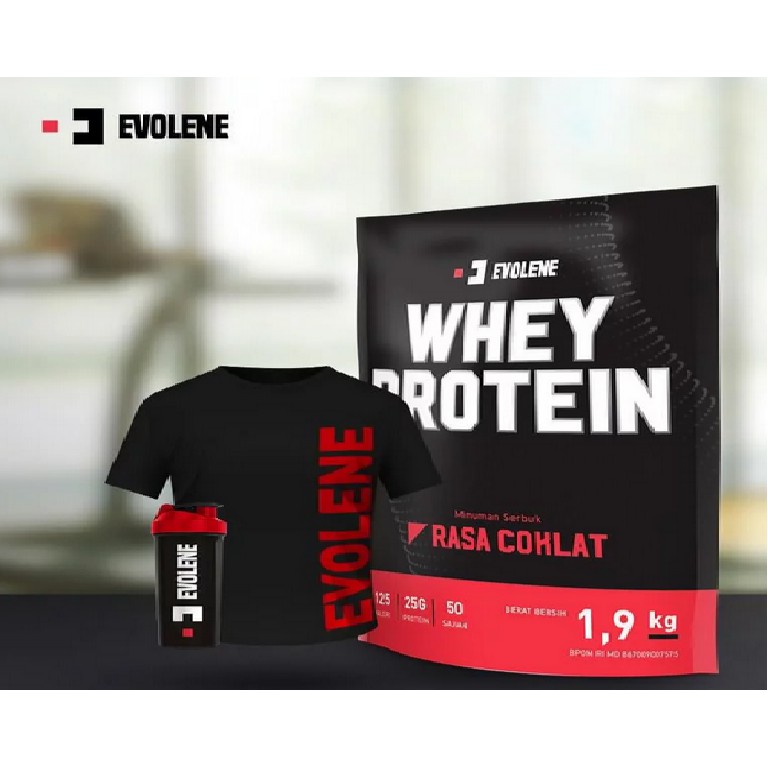 Evolene Whey Protein 1.9Kg hadiah kaos