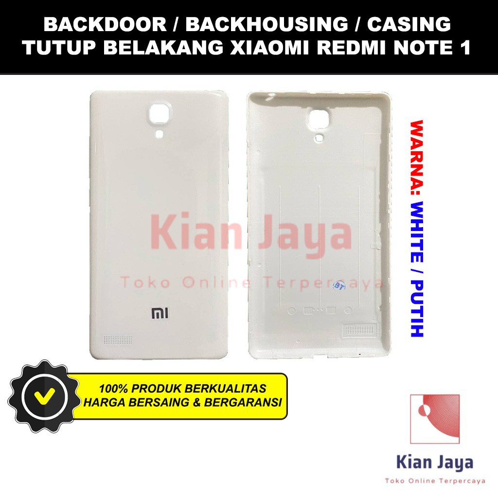 Backdoor Xiaomi Redmi Note 1 Back Cover Tutup Belakang Baterai Cassing Casing Backcase Original