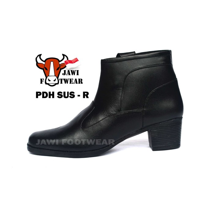 SEPATU PDH SUS | BOOT | KERJA WANITA | RESLETING | KULIT ASLI