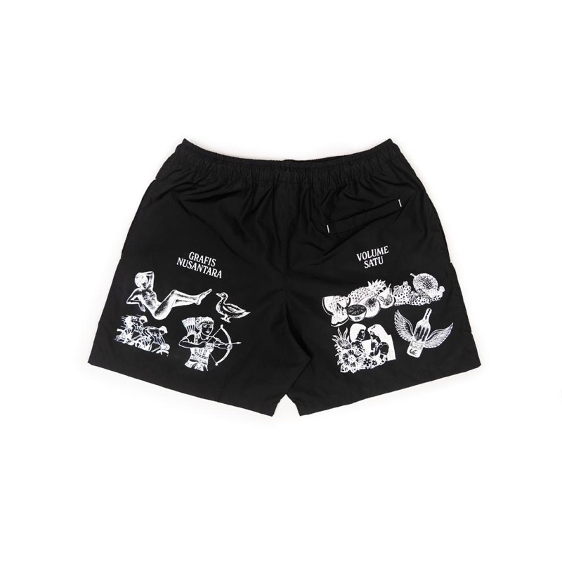 Kamengski - Grafis Nusantara Black Short Pants