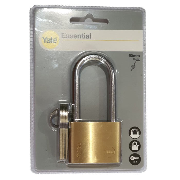 Yale YE1-50-166-1 Gembok Panjang 50mm Indoor Brass Long Padlock