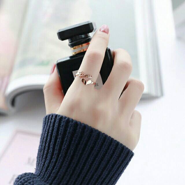 GG Cincin Love Titanium Premium Lapis Emas 18K #CC-