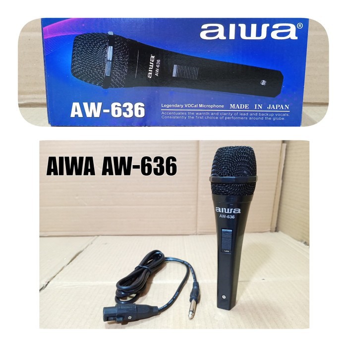 MIC HANDLE KABEL AIWA AW 636 LEGENDARY VOCAL MICROPHONE