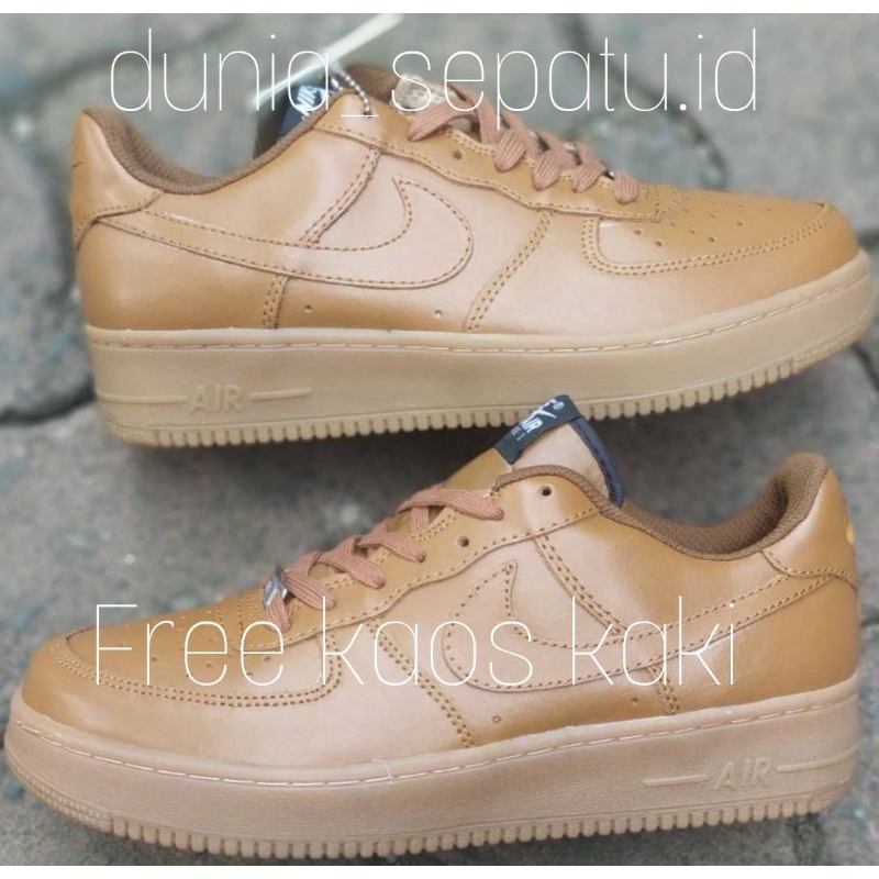 Nike Air Force 1 07 LOW Flax Leather Sol Gum Reigning Champion PK Perfect Kicks Original Indonesia