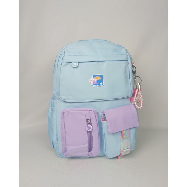 TAS ANAK SEKOLAH IMPORT TAS ANAK CEWEK KEKINIAN RANSEL ANAK PEREMPUAN IMPORT FREE GANTUNGAN KUNCI TERBARU