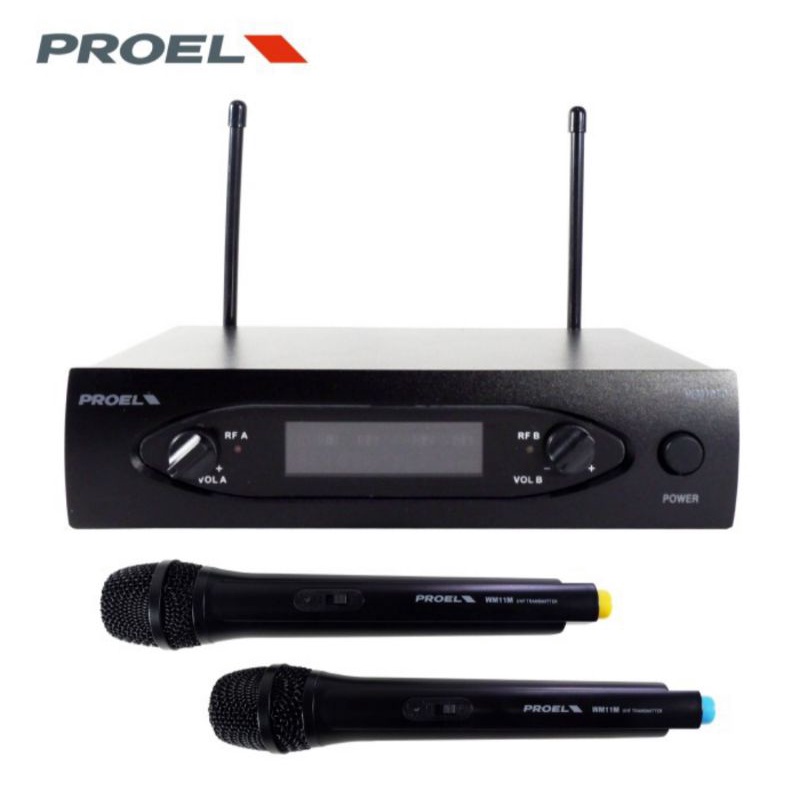 Mic Wireless PROEL WM101DM Dual Mikropon Werles Mikrofon Wirles