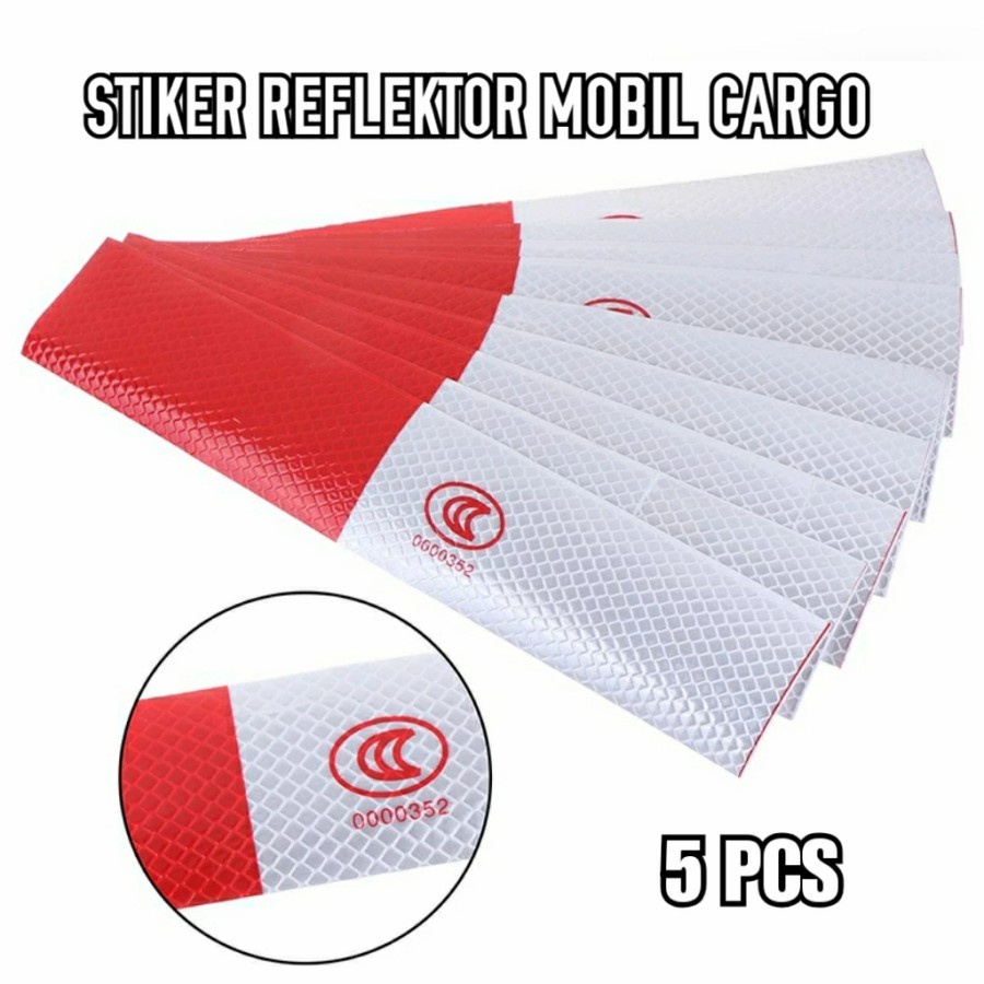 5 pcs Sticker Stiker  Mobil Reflektor Rambu Nyala Pemantul Cahaya