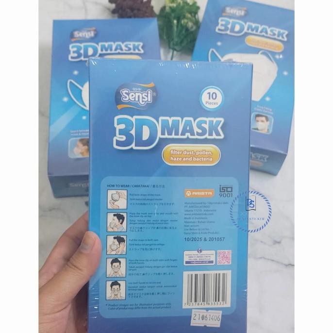 masker sensi 3D mask isi 10pcs |sensi 3D 4ply mask| masker 3D original