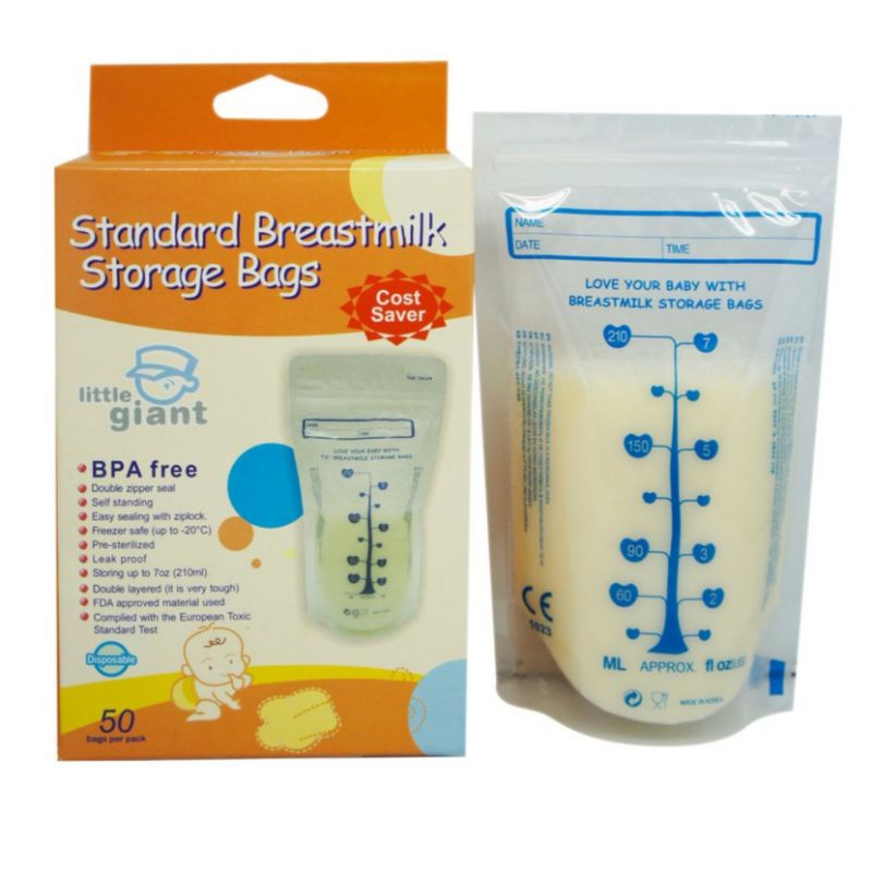 Plastik Asi Thermal Sensor Little Giant 210ml MADE IN KOREA kantung Asi Penyimpan Asi / Little Giant Breast milk Bags Kantong Asi Thermal