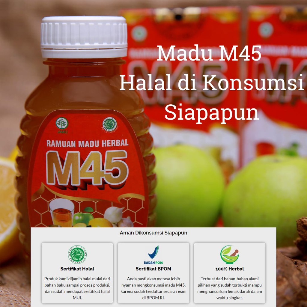 Jual Madu M45 Suplemen Herbal Obat Jantung Kolesterol