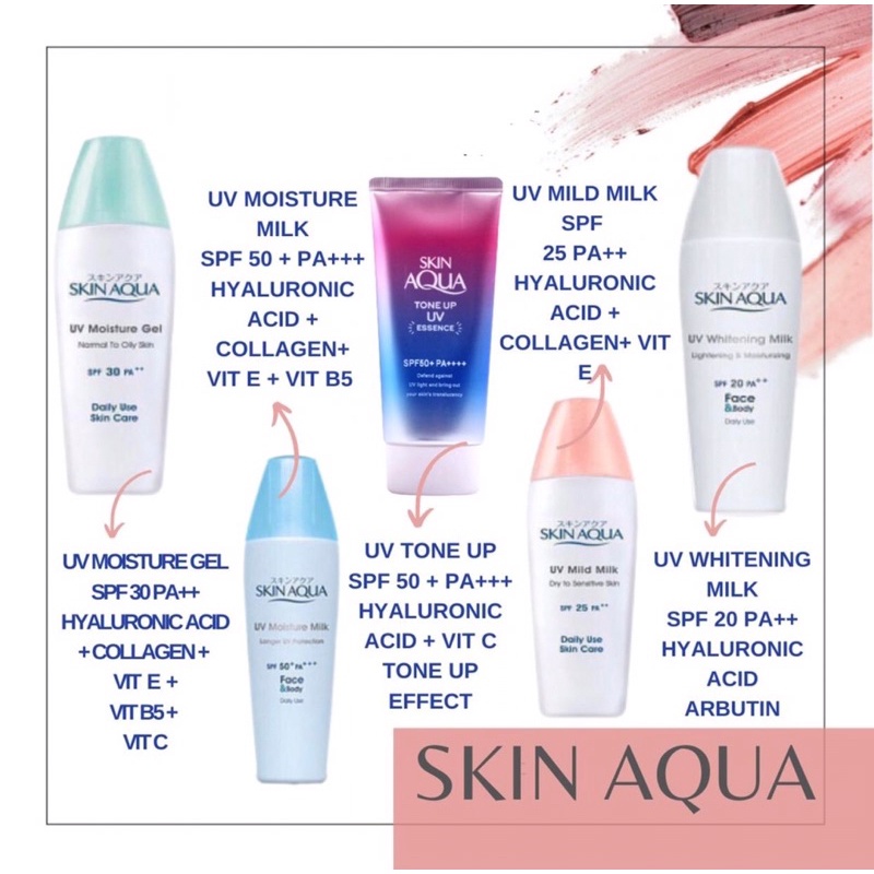 [READY] Sunscreen Skin Aqua UV Moisture Milk / SkinAqua / Mild / Gel / SPF 20 / 25 / 30 / 50 Tone Up