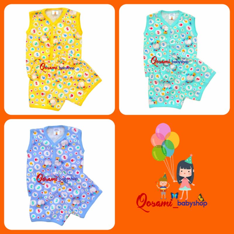 CRAKEN Setelan Buntung Bayi Motif Newborn SNI
