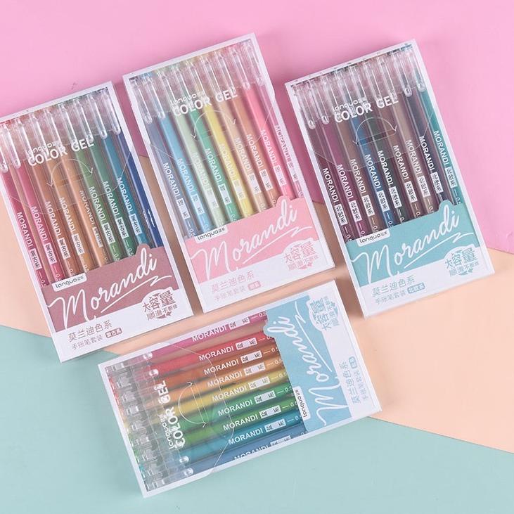 

(TREN TERBARU) Morandi Real Colors Gel Pen Set 9pc / Pulpen warna warni / Color pen / Colour pen