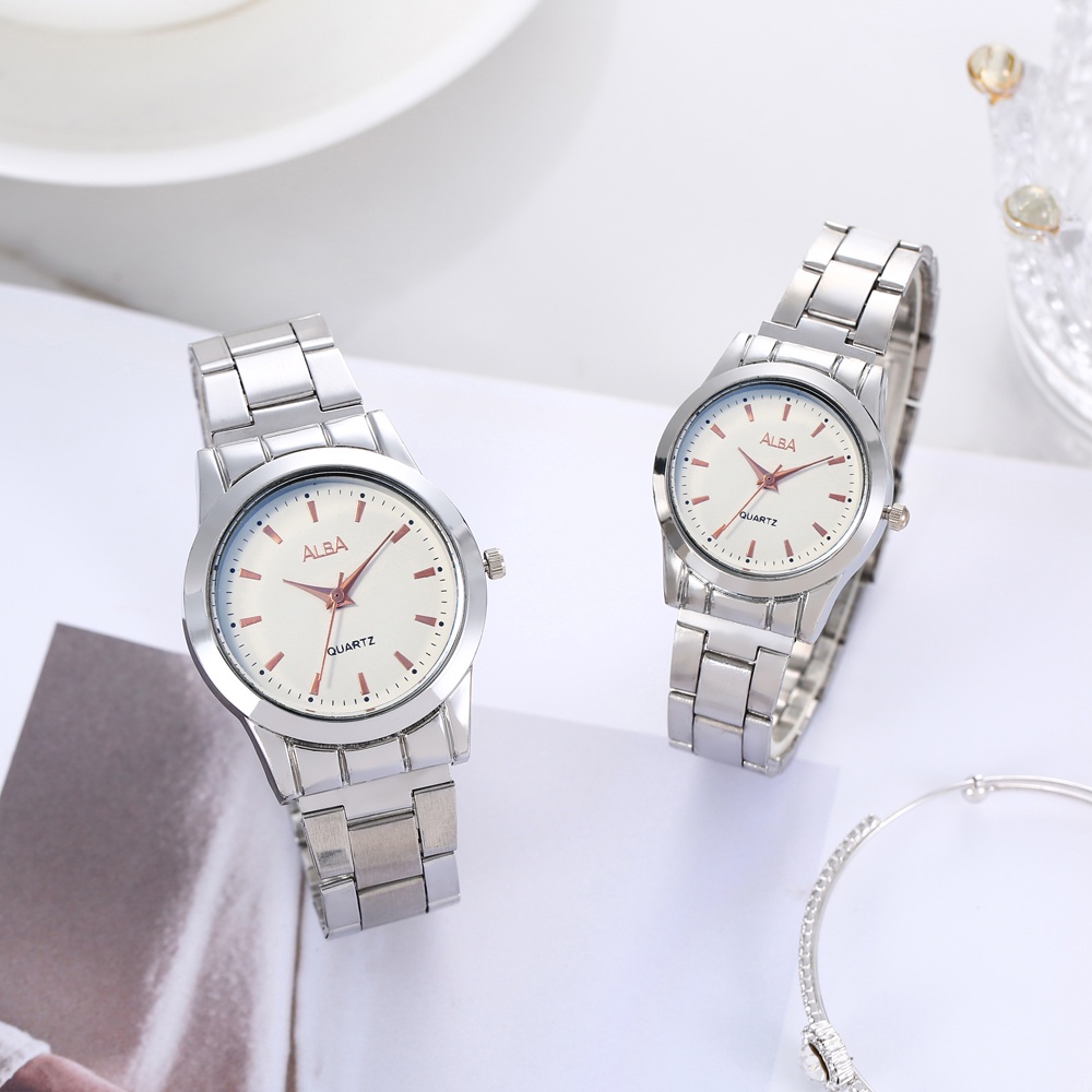 COD JAM TANGAN COUPLE MURAH RANTAI ANALOG CASUAL PERMIUM IMPORT GROSIR PRIA WANITA C72