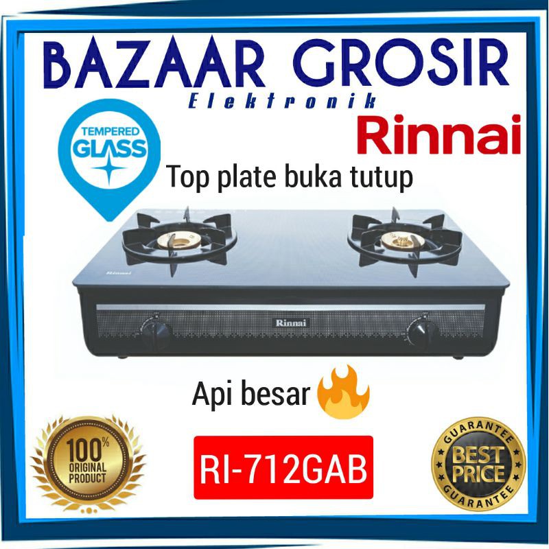 Promo Rinnai Kompor Gas Kaca 2 Tungku Ri 712gab Ri 712 Gab Ri712gab Shopee Indonesia