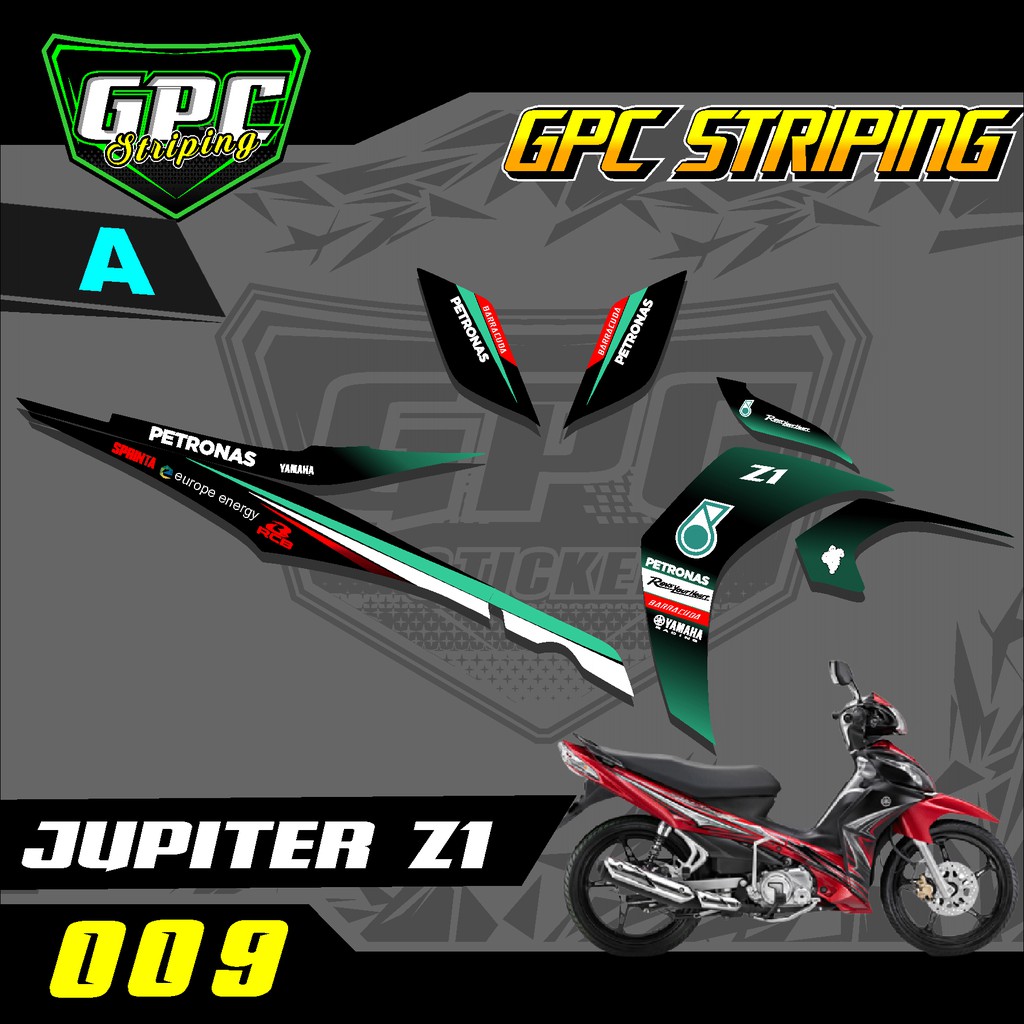 Striping Jupiter Z1 115-Stiker Variasi List Motor Motif PETRONAS-009