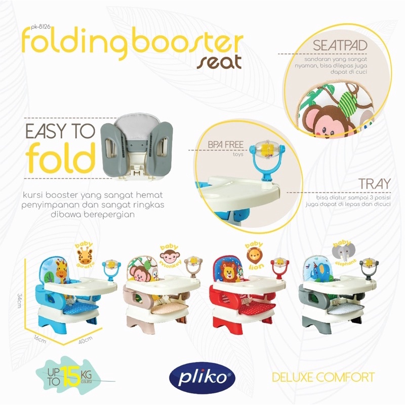 Makassar Promo! Kursi Makan Pliko Folding Booster Seat PK 8216