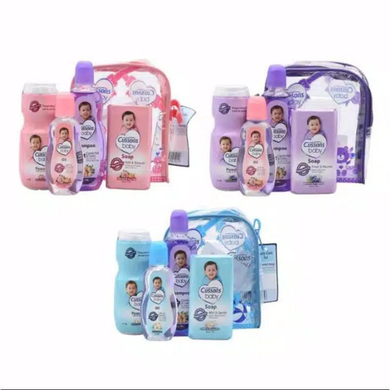 CUSSONS BABY - PAKET SABUN MANDI BAYI - PERLENGKAPAN MANDI BAYI - PAKET TRAVEL CUSSON BABY TAS