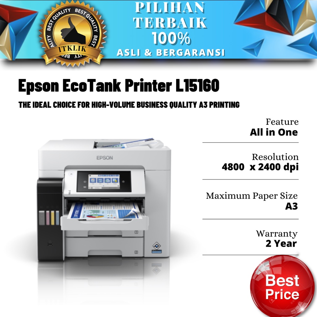 Jual Epson Ecotank L15160 A3 Wi Fi Duplex All In One Ink Tank Printer Shopee Indonesia 8440