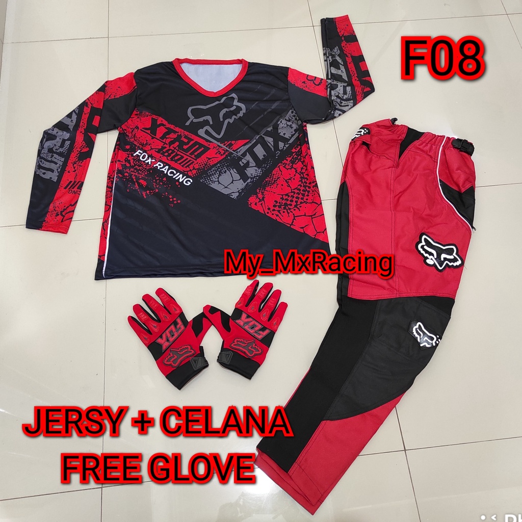 Jerseyset TRAIL CROSS- PROMO Jersey set Trail - BISA BAYAR DI TEMPAT Jersey &amp; Celana Motocross - Jersey Trabas F08 - Jersey Stelan MX Cross - Satu Set Jersey &amp; Celana FREE GLOVES - Jersey PREMIUM - Celana Cordura