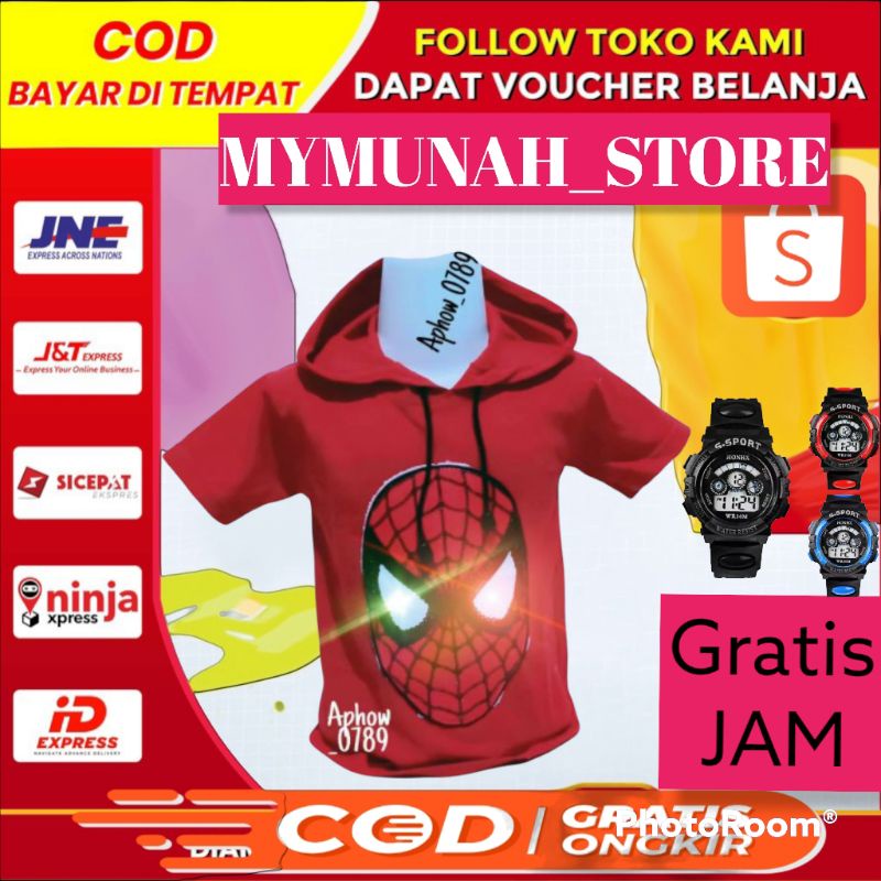 Kaos Anak Laki Laki Hodie LED Untuk Usia 2-10 Tahun Murah