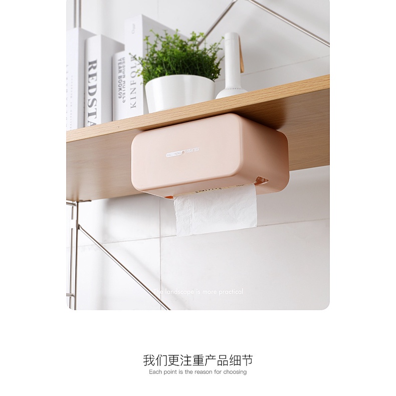 Kotak Tisu Minimalis Aesthetic Model Tempel Dinding Kamar Mandi Laci Meja Belajar Rumah Kerja Rak Gantung Toilet Paper Holder Wall Mounted Tissue Box