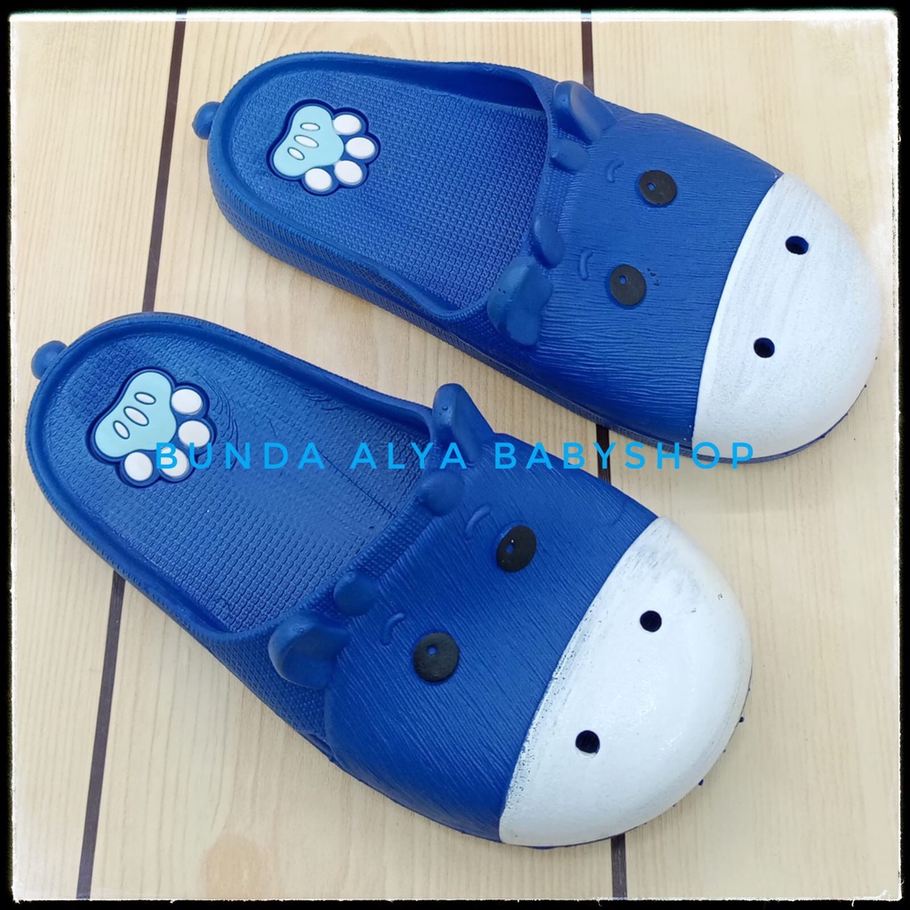 Sandal Anak Perempuan IMPORT Usia 4 5 6 7 Tahun Elastis BIRU Motif Lucu - Sendal Anak Perempuan Santai Nyaman Bahan Karet Lentur Elastis Size 25 - 36 Anti Licin