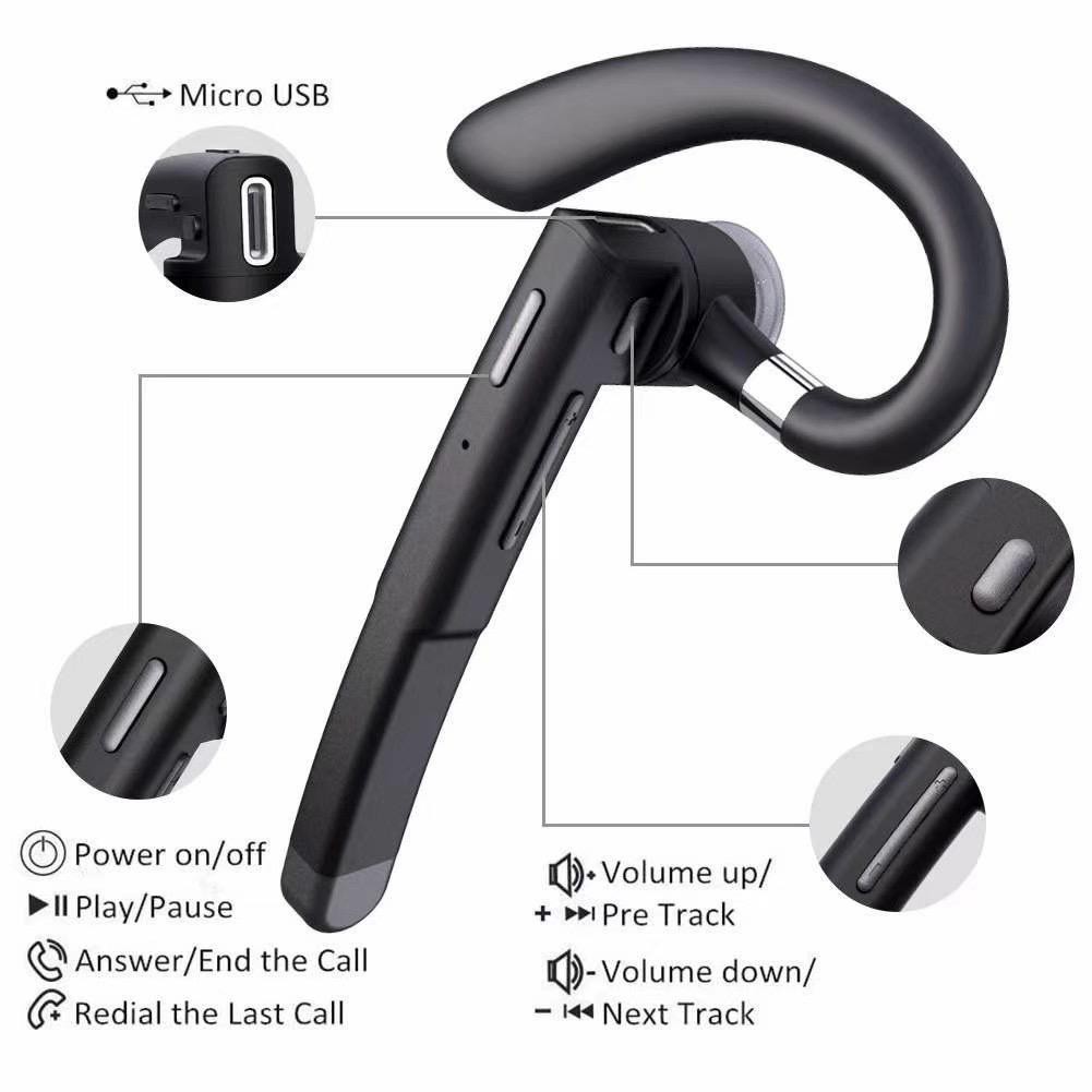 Handset Bluetooth Wireless  YYK-520 Earphone Waterproof With Mic &amp; Case Charger 500mAh