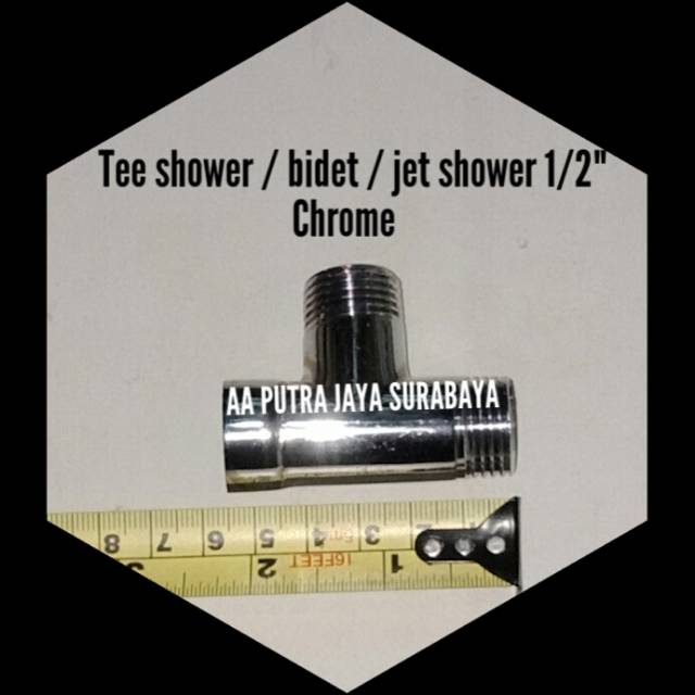 Tee shower / bidet / jet shower 1/2" chrome