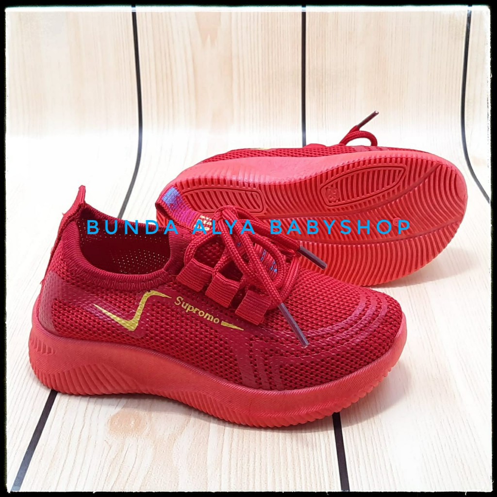 Sepatu Anak Laki Laki Import Usia 1 2 Tahun MERAH Lentur - Sepatu Anak Cowok Anti Licin 22 - 24