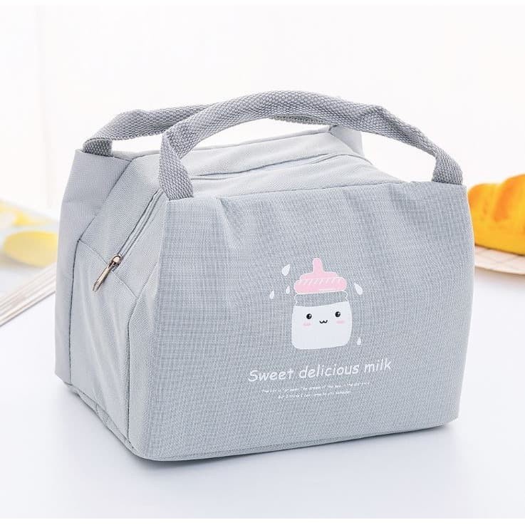 Tas Bekal Cooler Bag Supermarket Anak Tahan Panas Korea Karakter Termos Motif Lucu Kotak Makan Asi