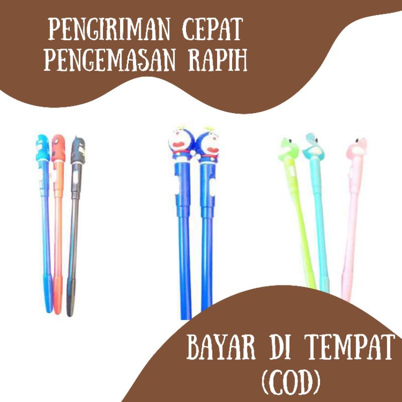 

1 PCS PULPEN GEL LAMPU KARAKTER PULPEN KARAKTER LUCU DAN UNIK