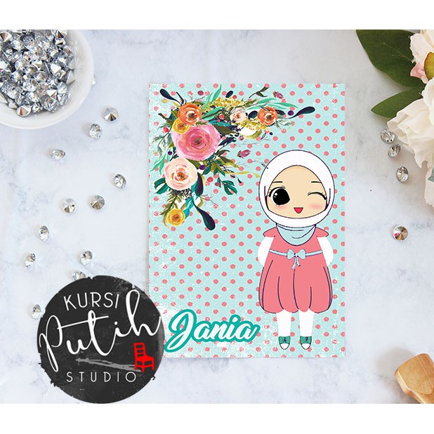 Amplop Uang untuk Lebaran / Angpao motif hijab anak cewe bisa custom nama