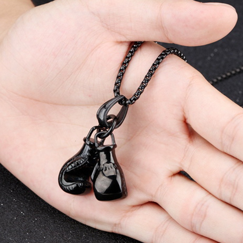 Punk Rock Necklace Fashion Choker Boxing Glove Pendant Stainless Steel Gold Silver Balck Mens Boys Gift Cool Chain/Multicolor