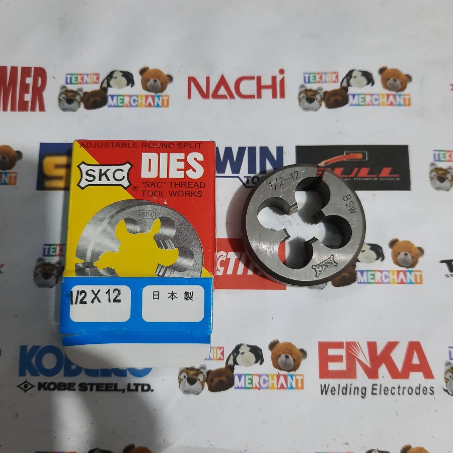 Snei 1/2x12 snai round dies senai pembuat ulir drat luar skc 1/2 x 12