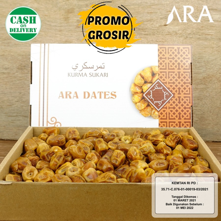 Kurma Sukari PREMIUM ARA DATES 3 Kg Original Kemtan